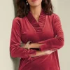 Marlee Ruffle Velvet Top<Soft Surroundings Clearance