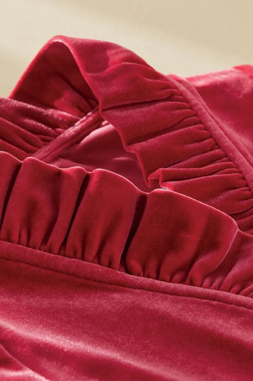 Marlee Ruffle Velvet Top<Soft Surroundings Clearance