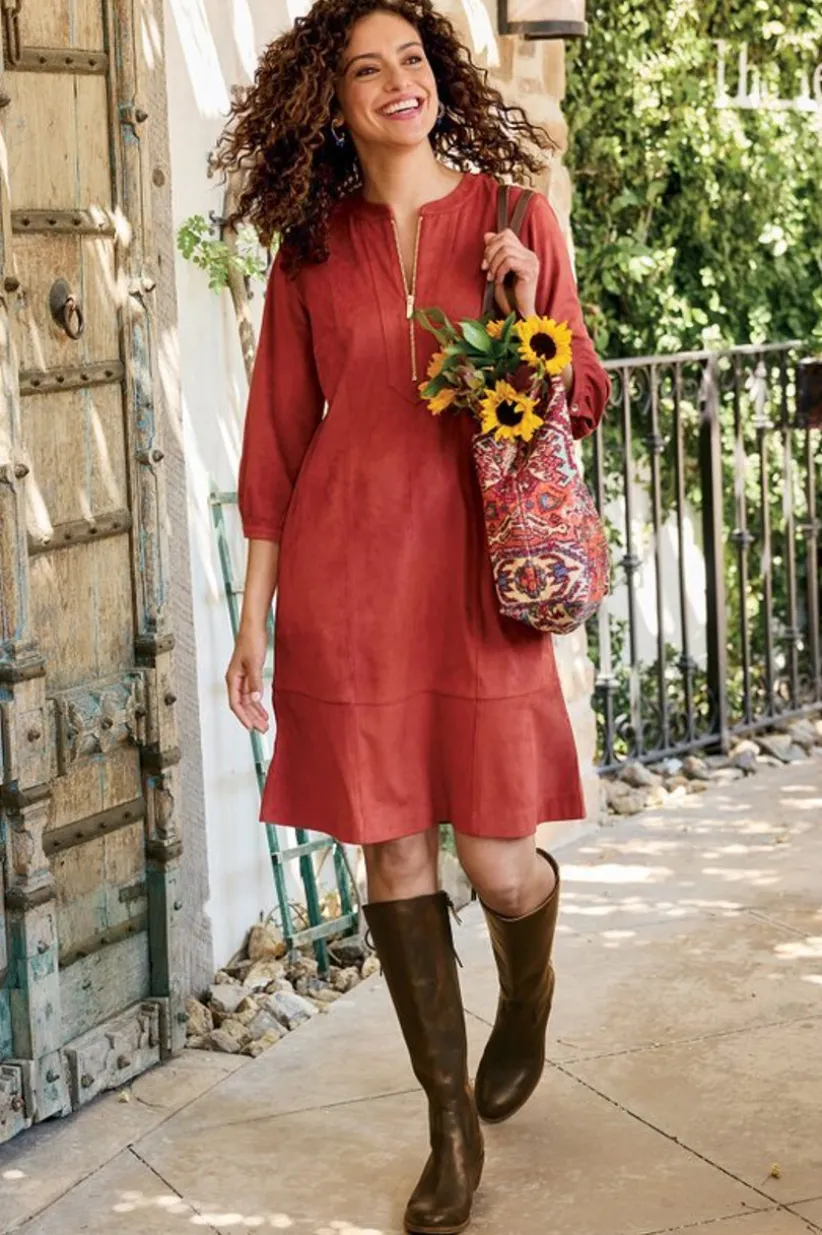 Martine Faux Suede Dress<Soft Surroundings Sale