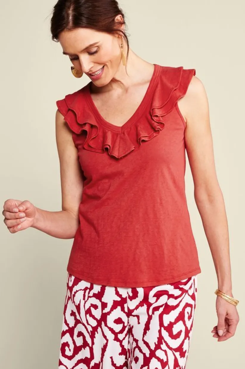 Marybeth Ruffle Tank<Soft Surroundings Discount