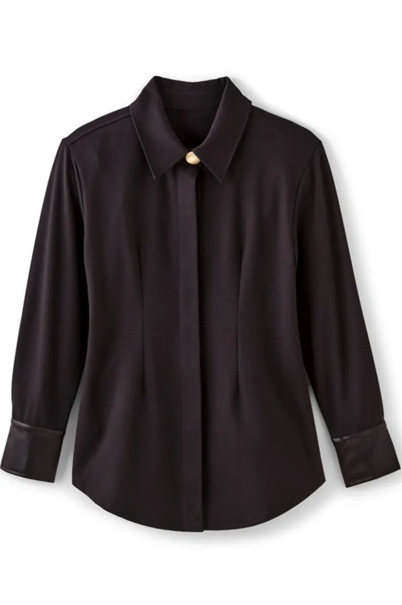 Mattea Faux Leather Cuff Tunic<Soft Surroundings Outlet