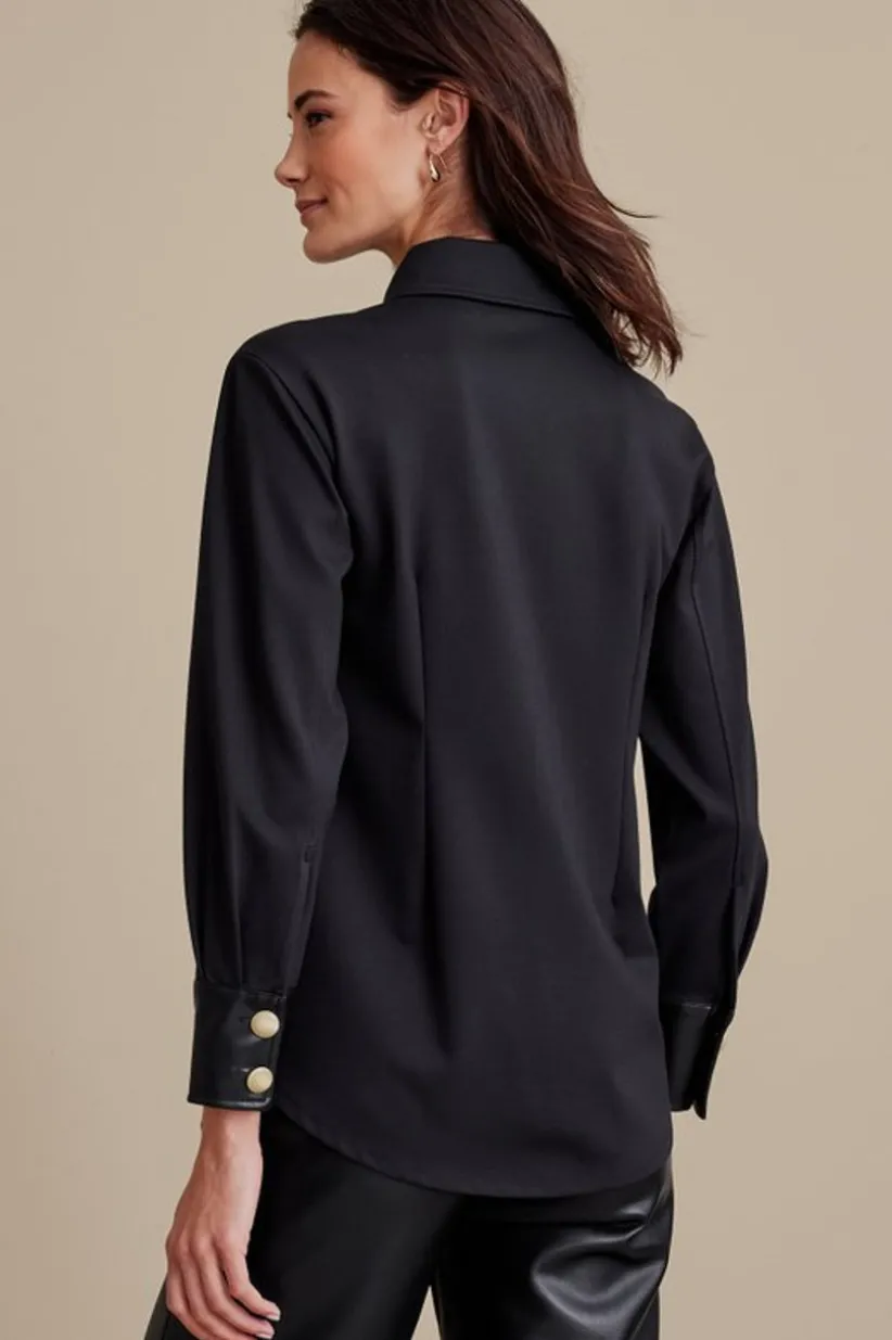 Mattea Faux Leather Cuff Tunic<Soft Surroundings Outlet