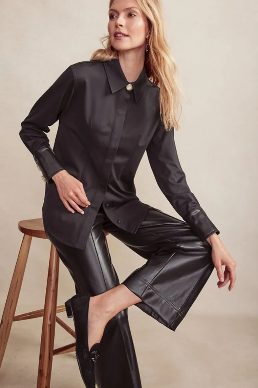 Mattea Faux Leather Cuff Tunic<Soft Surroundings Outlet