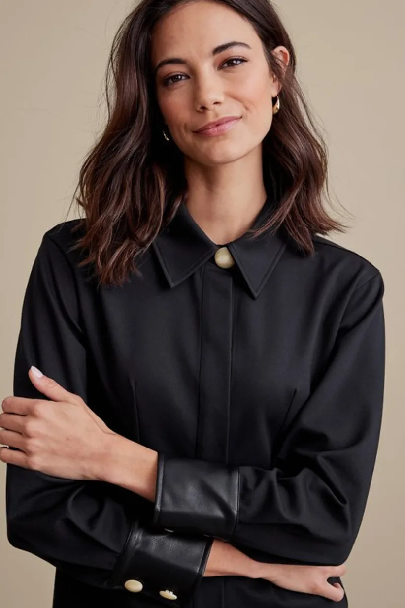 Mattea Faux Leather Cuff Tunic<Soft Surroundings Outlet