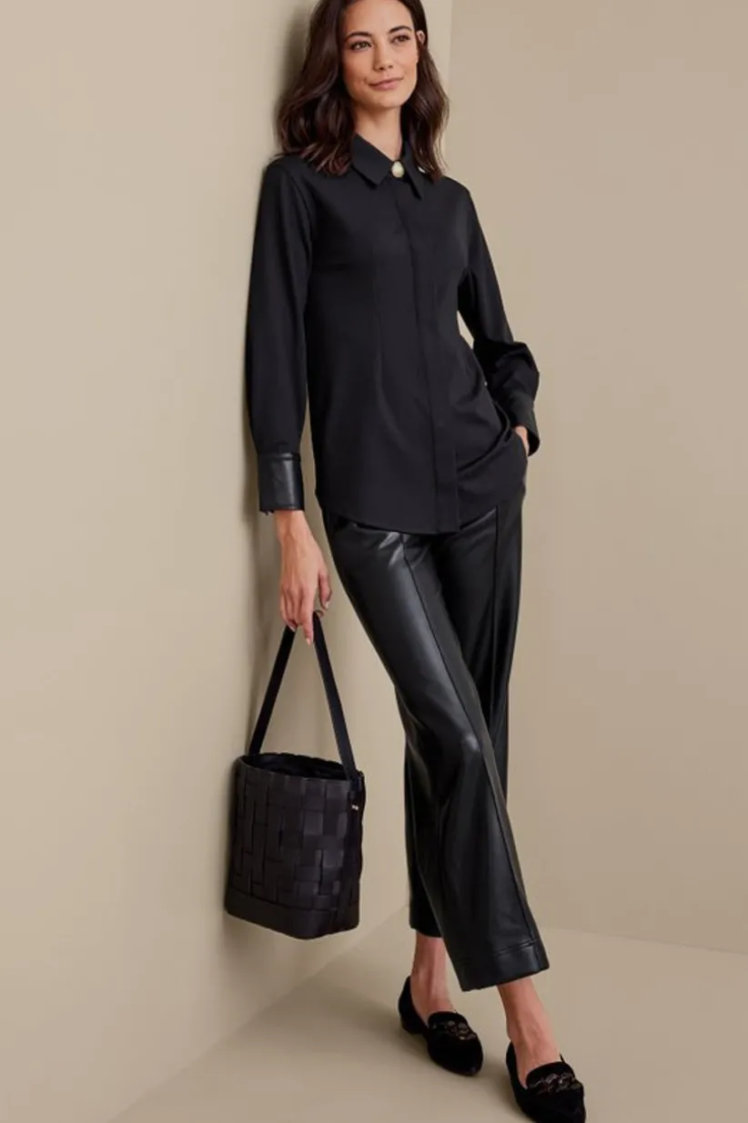 Mattea Faux Leather Cuff Tunic<Soft Surroundings Outlet