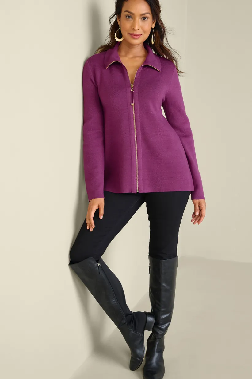 Meria Zip Cardi<Soft Surroundings Online