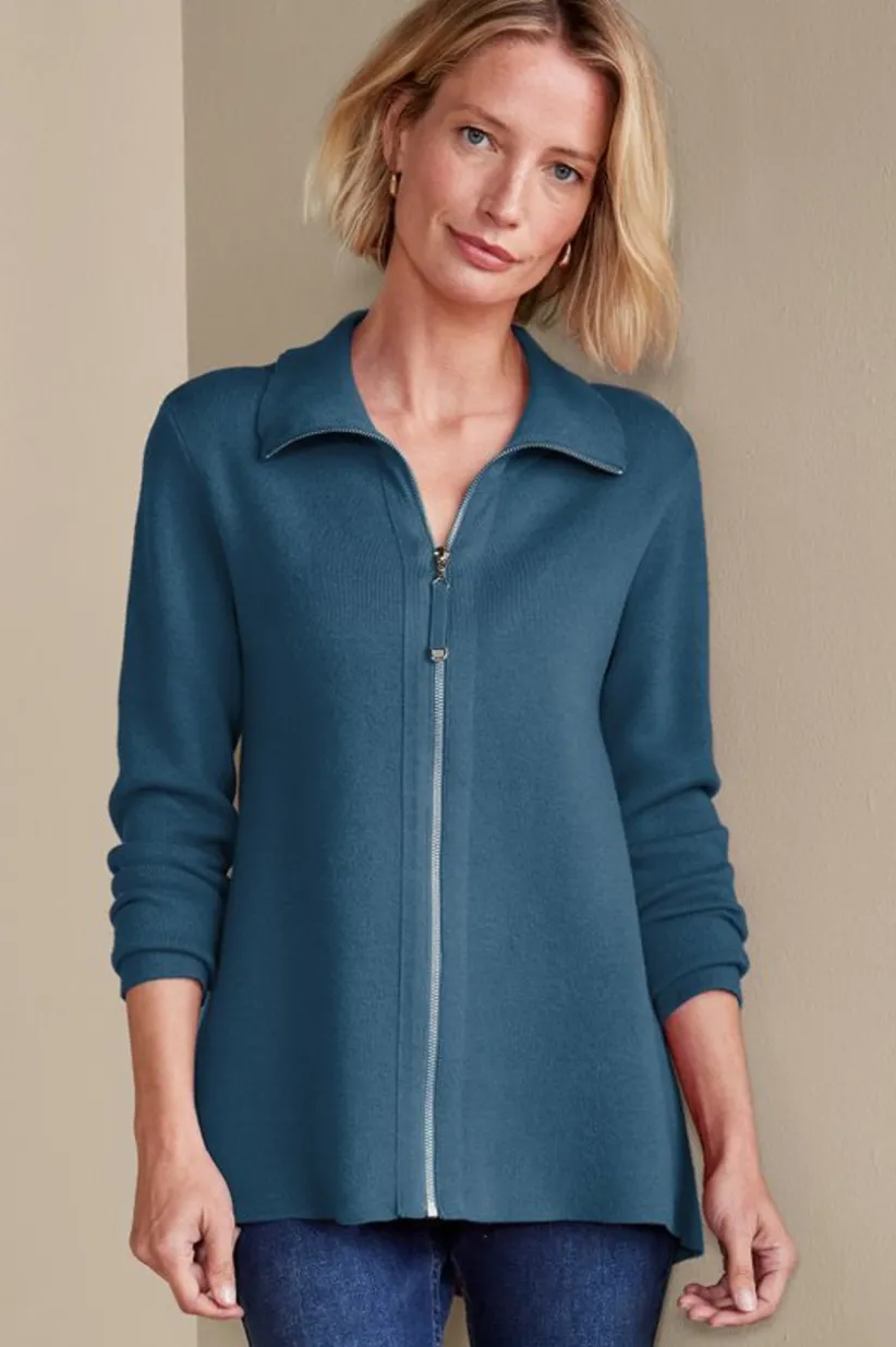 Meria Zip Cardi<Soft Surroundings Online