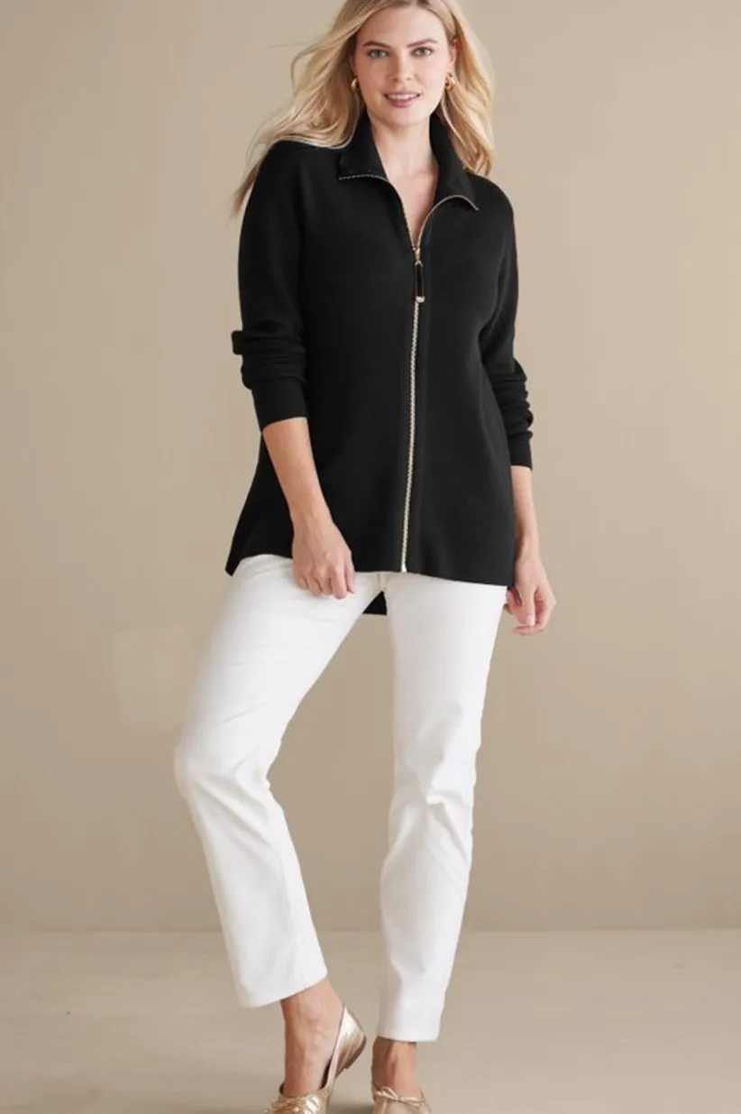 Meria Zip Cardi<Soft Surroundings Online