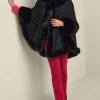 Mila Faux Fur Trim Cape<Soft Surroundings Clearance