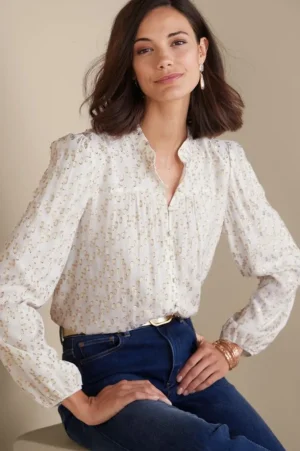 Mila Metallic Blouse<Soft Surroundings Online