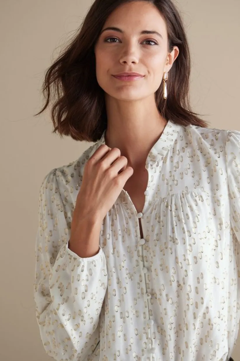 Mila Metallic Blouse<Soft Surroundings Online