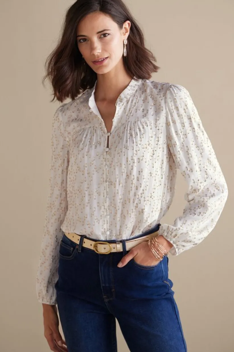 Mila Metallic Blouse<Soft Surroundings Online