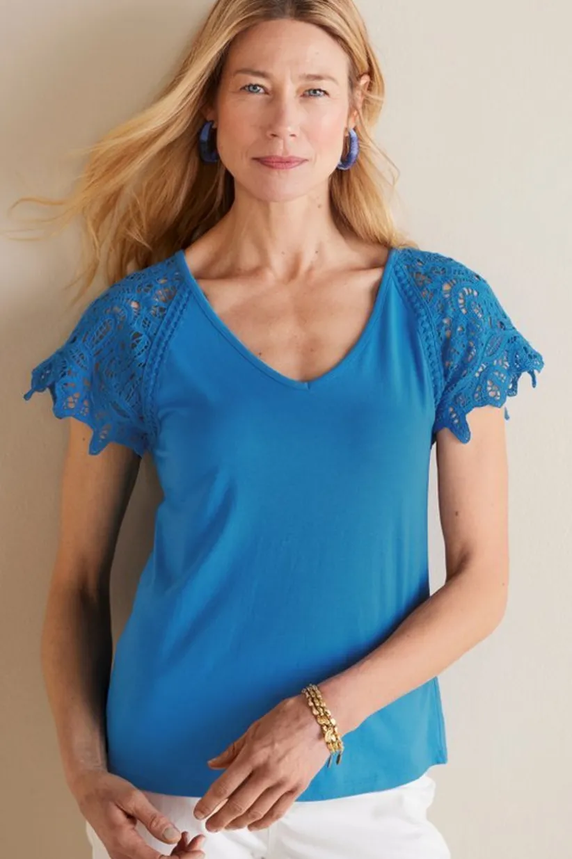 Nikita Lace Sleeve Tee<Soft Surroundings Online