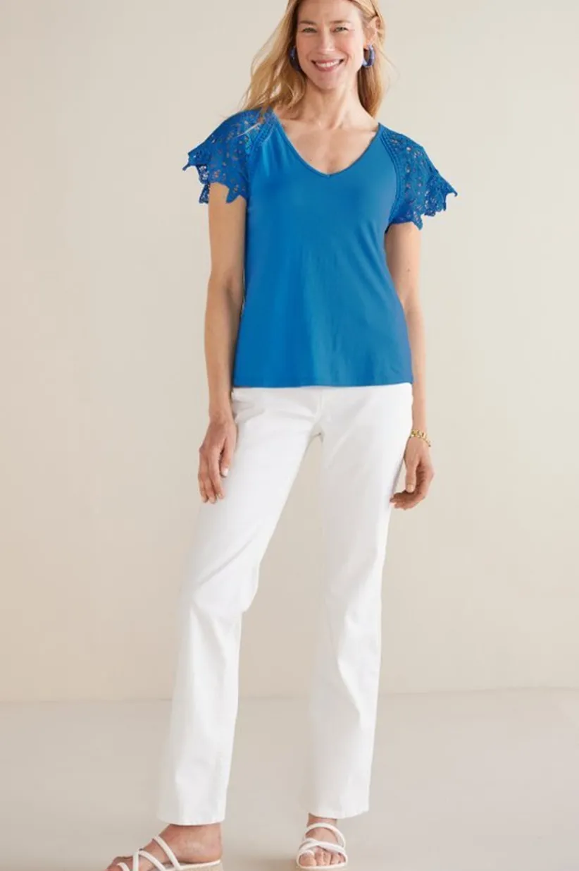 Nikita Lace Sleeve Tee<Soft Surroundings Online