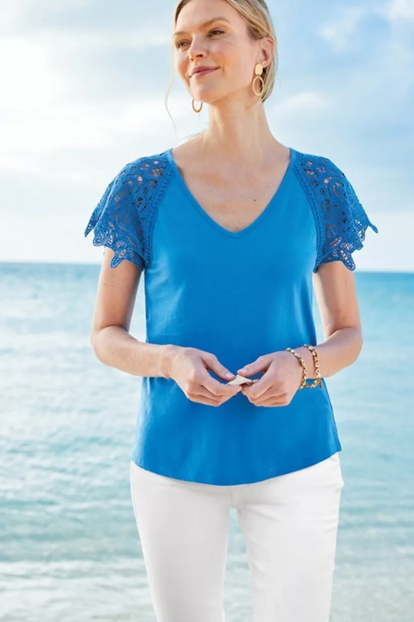Nikita Lace Sleeve Tee<Soft Surroundings Online