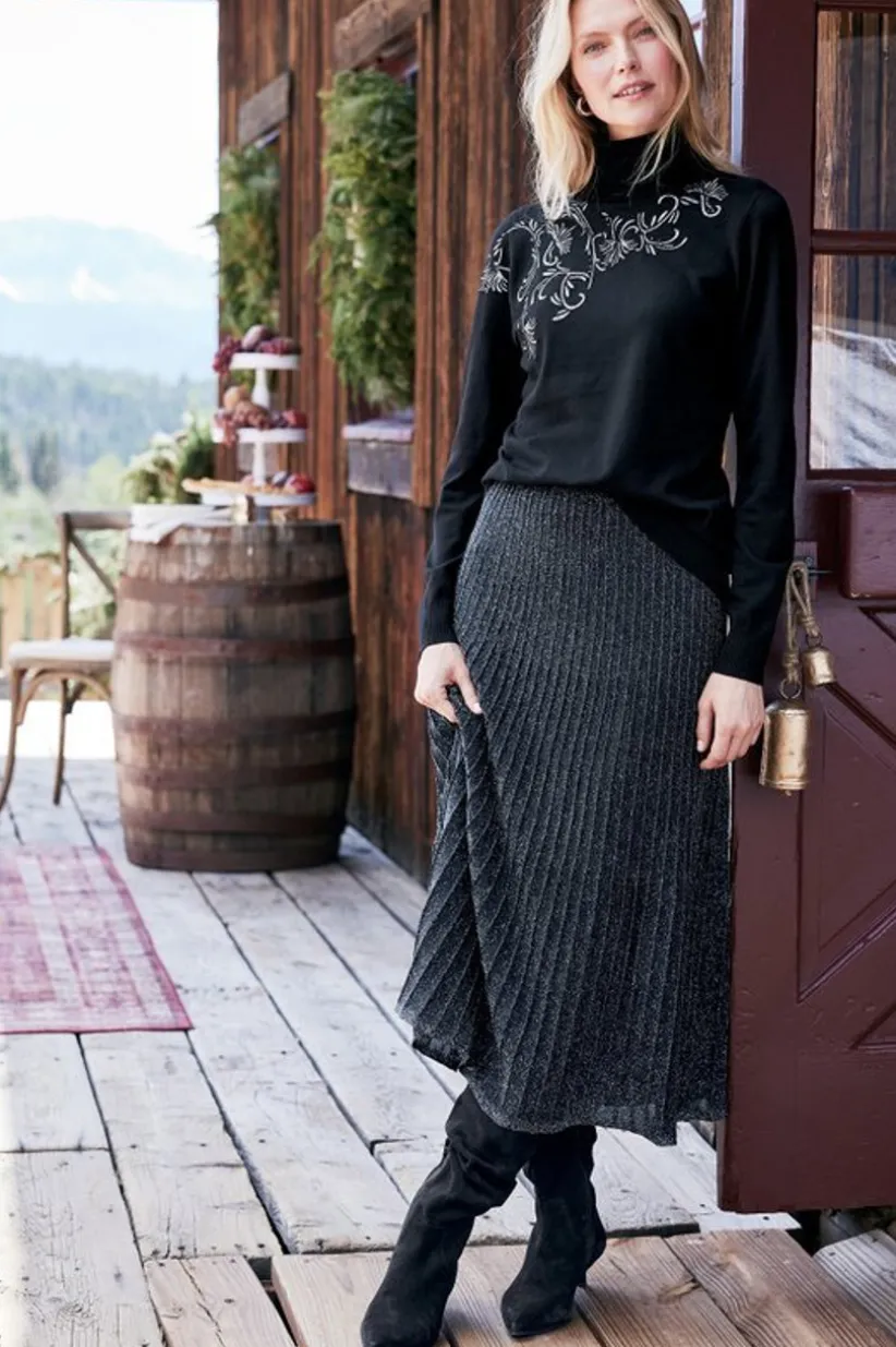 Nisha Knit Pleated Skirt<Soft Surroundings Fashion