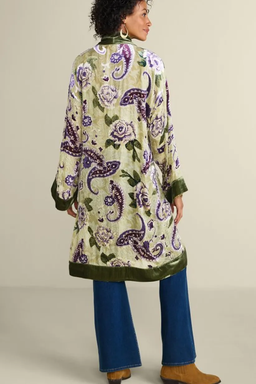 Nomi Silk Blend Velvet Kimono<Soft Surroundings Clearance