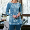 Nori Embroidered Velvet Tunic<Soft Surroundings Best