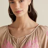 Noura Embroidered Gauze Pullover<Soft Surroundings Best
