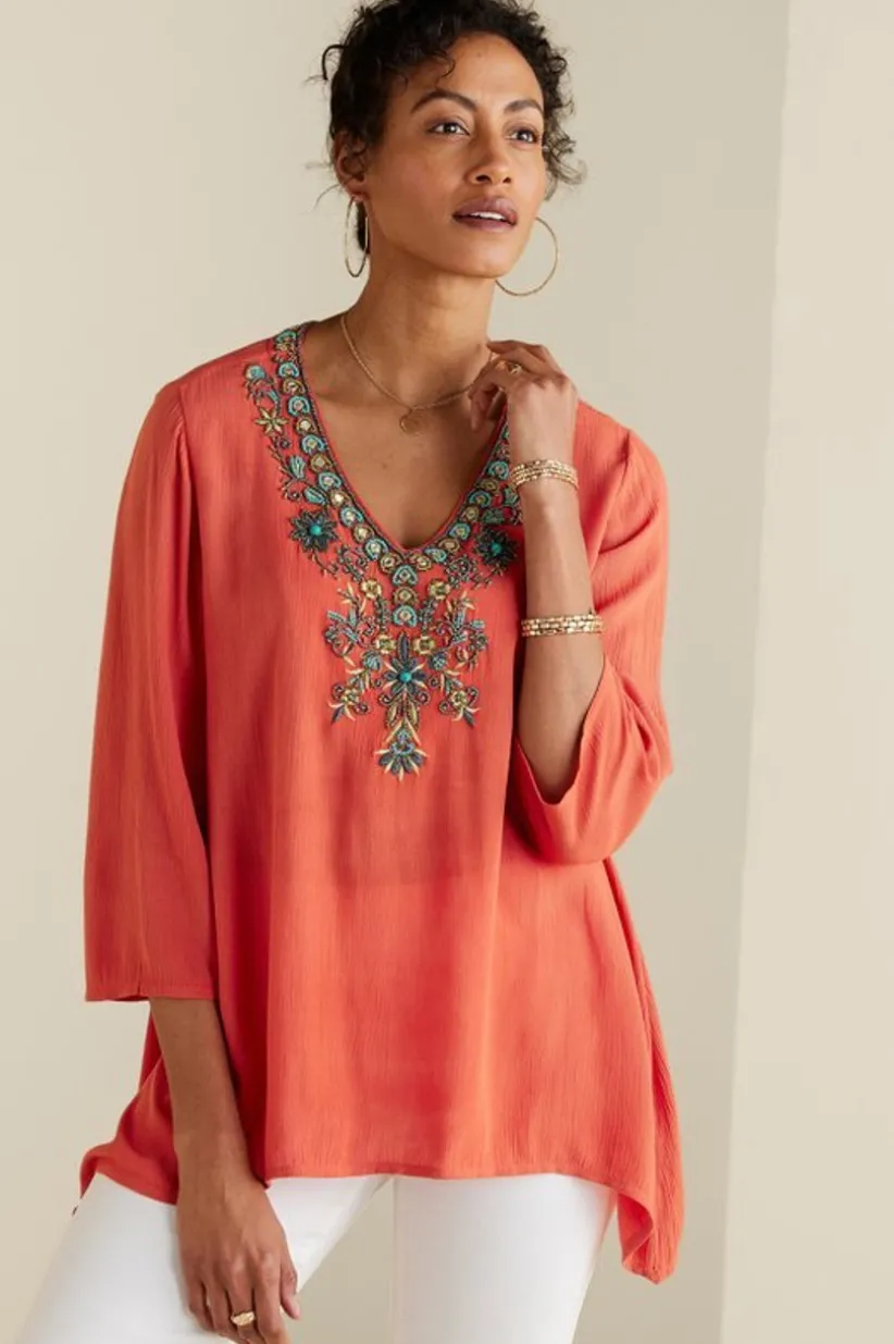 Paulina Gauze Pullover<Soft Surroundings Clearance