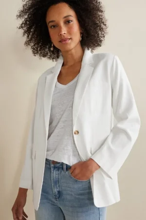 Portofino Linen Blend Boyfriend Blazer<Soft Surroundings Outlet