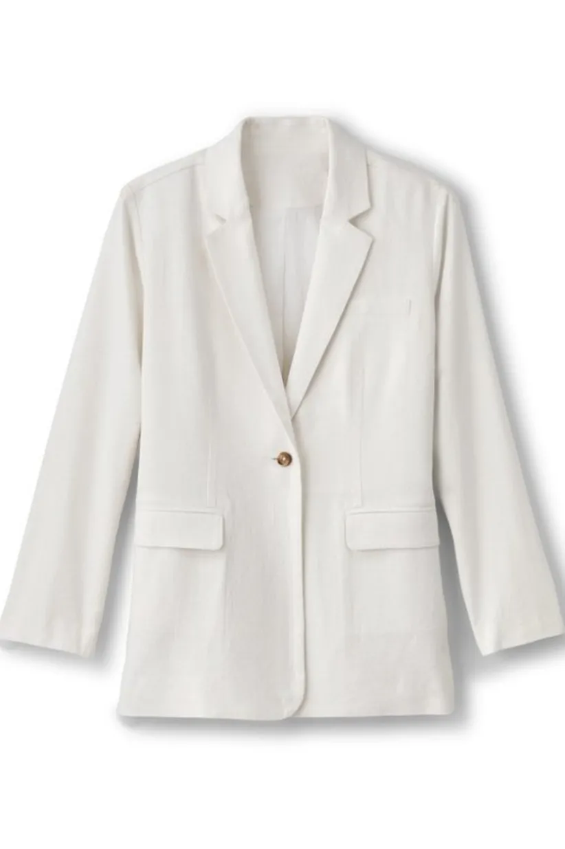 Portofino Linen Blend Boyfriend Blazer<Soft Surroundings Outlet