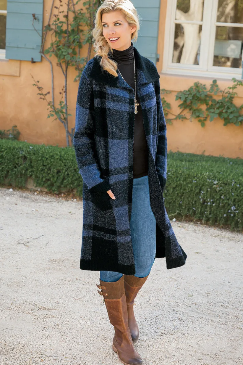 Posh Plaid Cardigan<Soft Surroundings Online