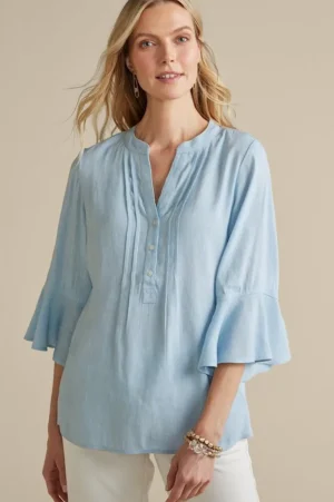 Raisa Linen Blend Top<Soft Surroundings Fashion