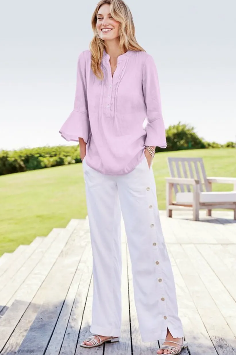 Raisa Linen Blend Top<Soft Surroundings Fashion