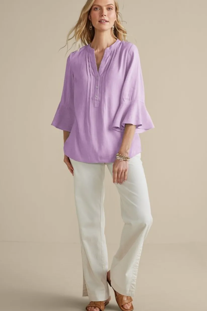 Raisa Linen Blend Top<Soft Surroundings Fashion