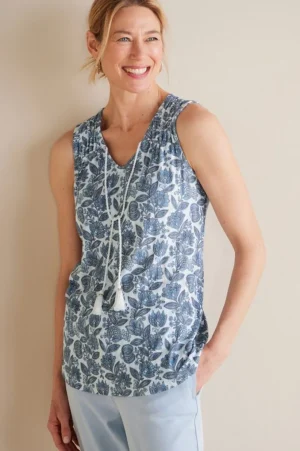 Roxie Printed Pointelle Tank<Soft Surroundings Discount