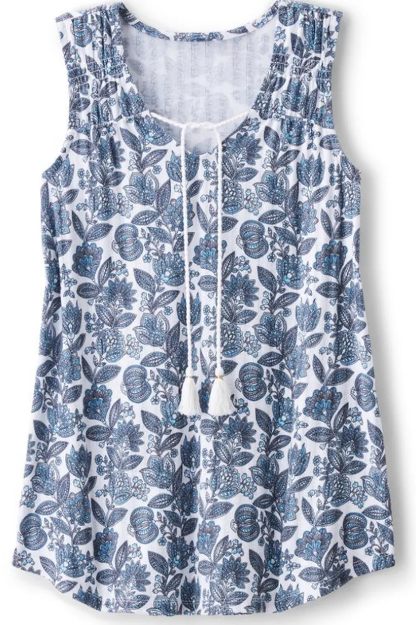 Roxie Printed Pointelle Tank<Soft Surroundings Discount