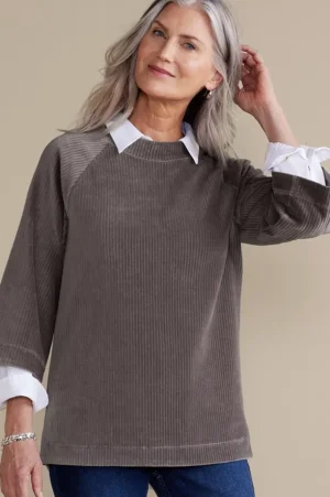 Samina Corduroy Pullover<Soft Surroundings New