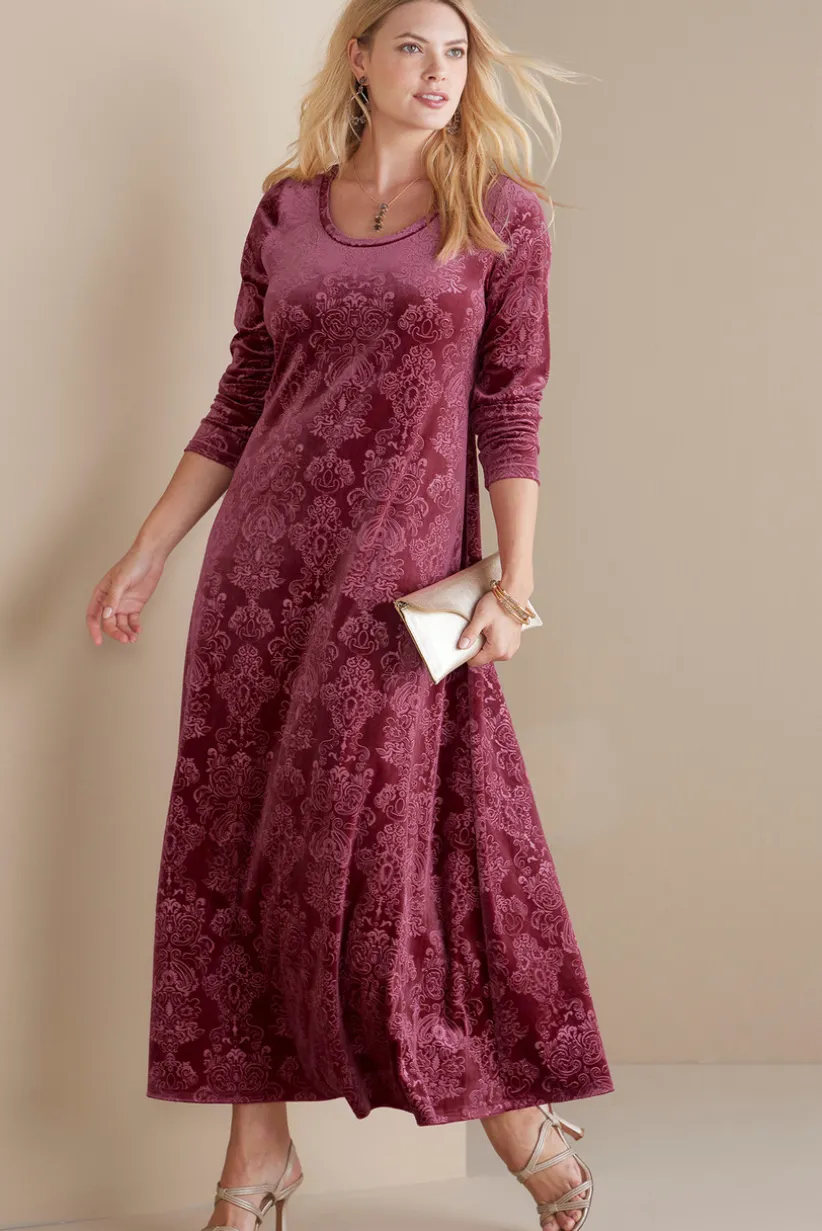 Santiago Embossed Velvet Dress<Soft Surroundings Sale