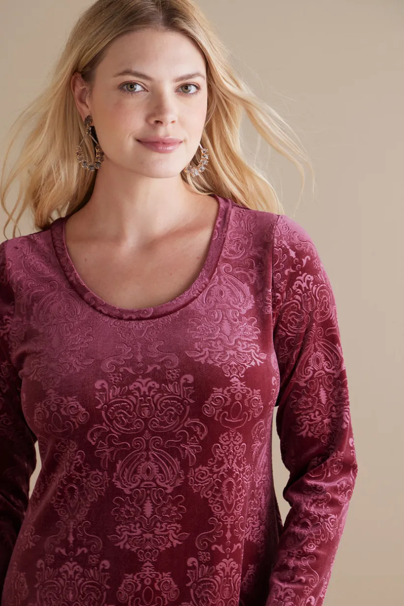 Santiago Embossed Velvet Dress<Soft Surroundings Sale