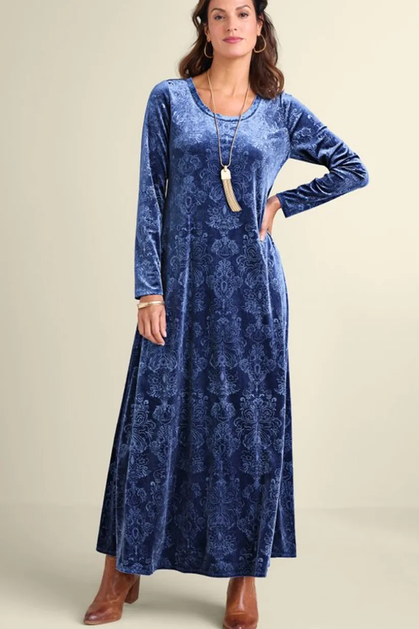 Santiago Embossed Velvet Dress<Soft Surroundings Sale