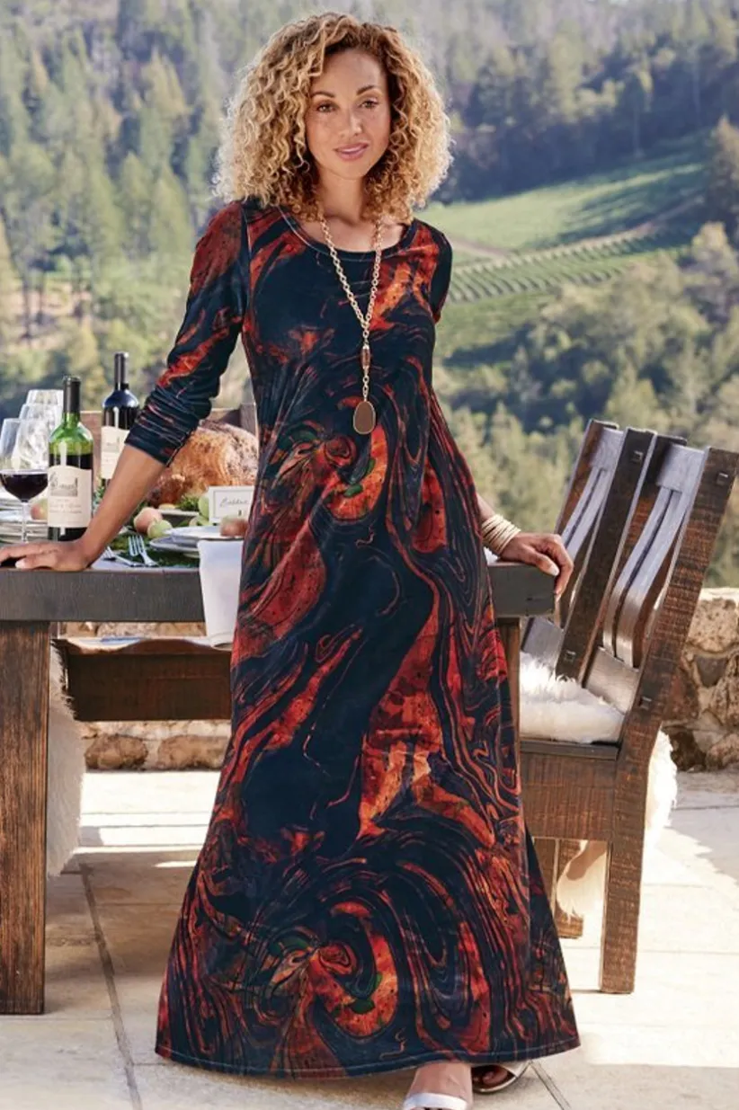 Santiago Stretch Velvet Dress<Soft Surroundings Hot