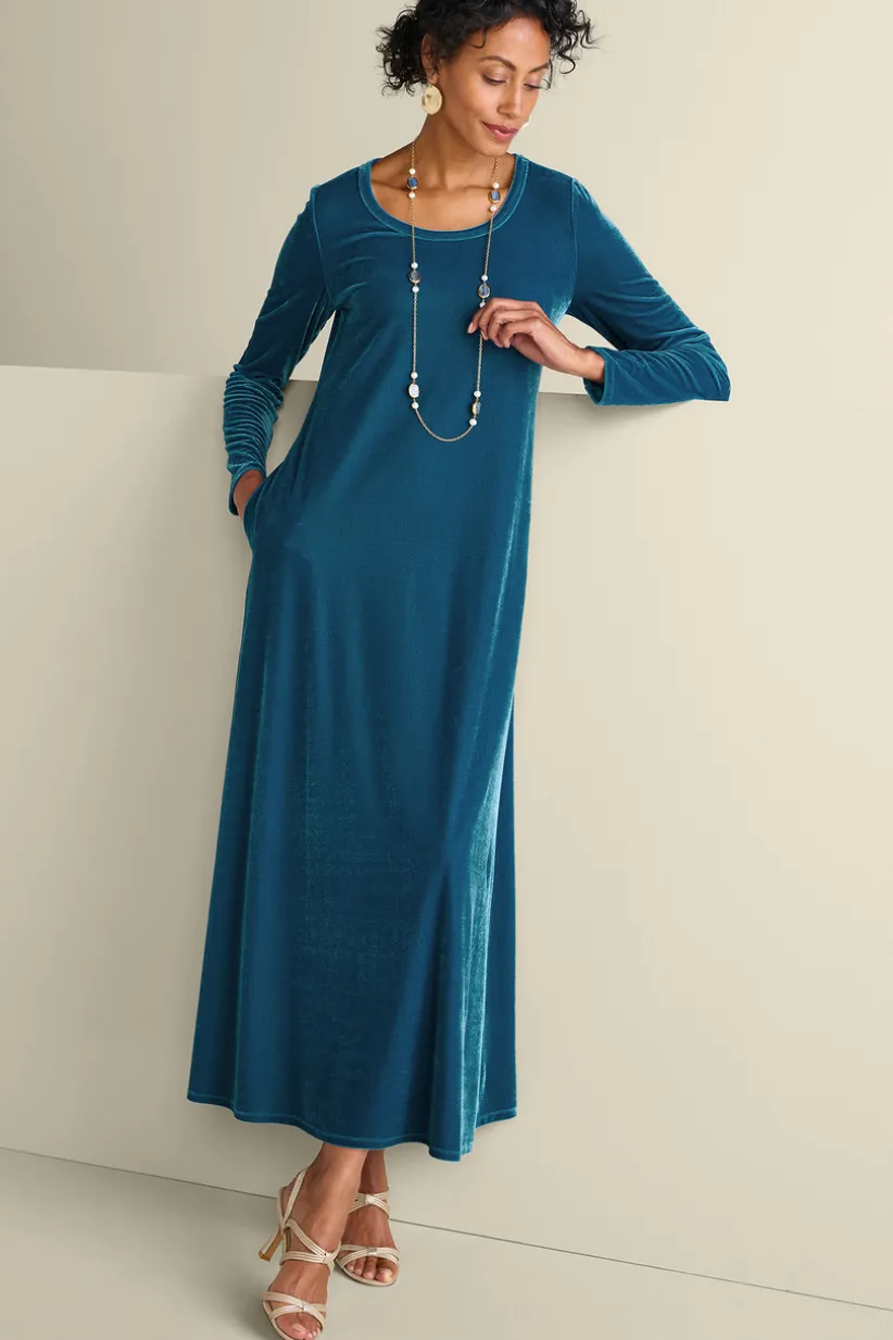 Santiago Stretch Velvet Dress<Soft Surroundings Hot
