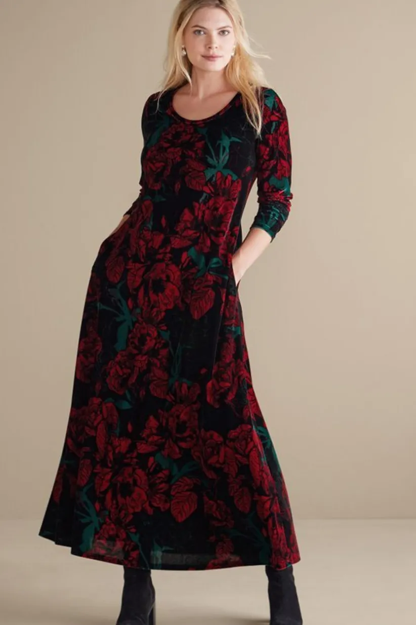 Santiago Stretch Velvet Dress<Soft Surroundings Hot