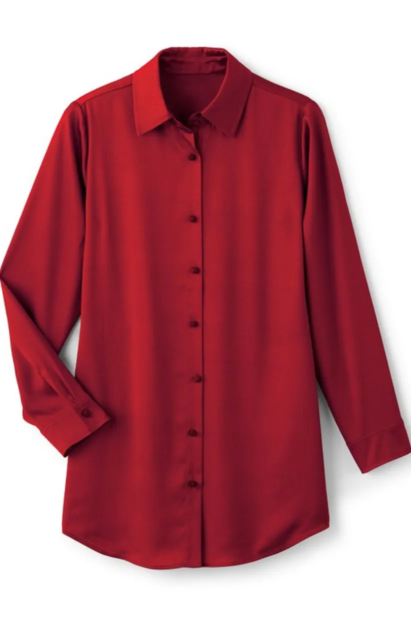 Satin Boyfriend Shirt<Soft Surroundings Hot