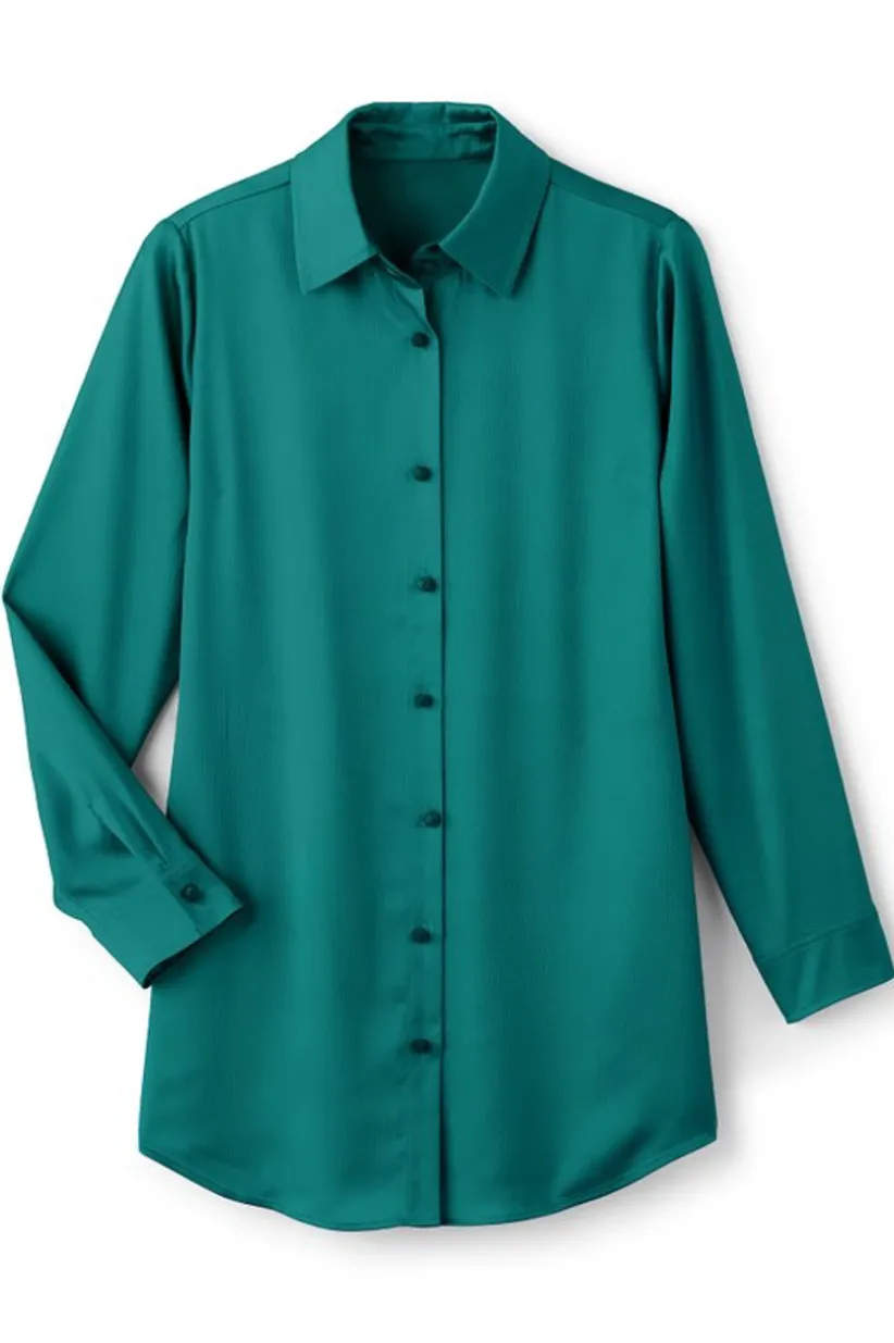 Satin Boyfriend Shirt<Soft Surroundings Hot