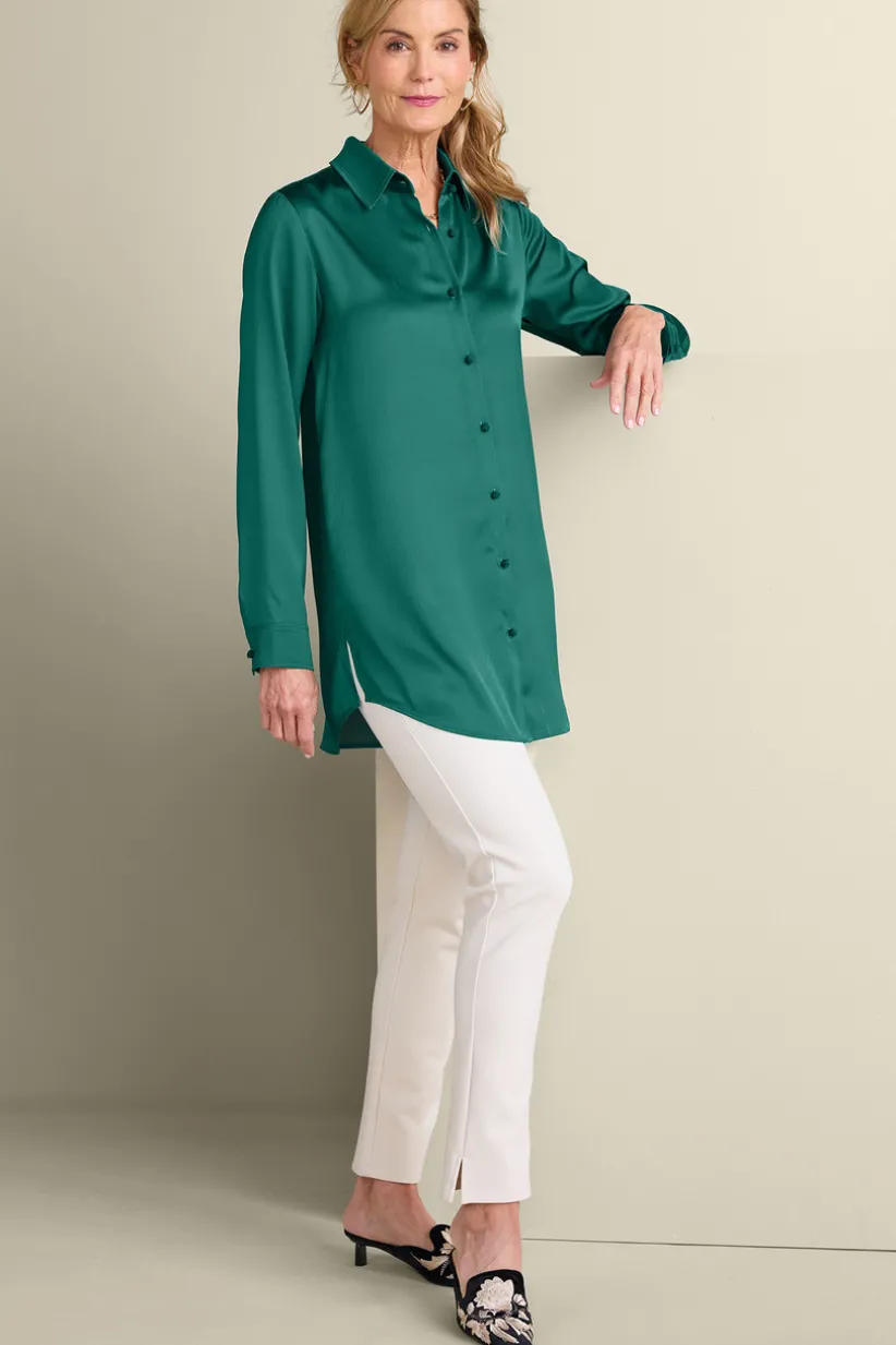 Satin Boyfriend Shirt<Soft Surroundings Hot