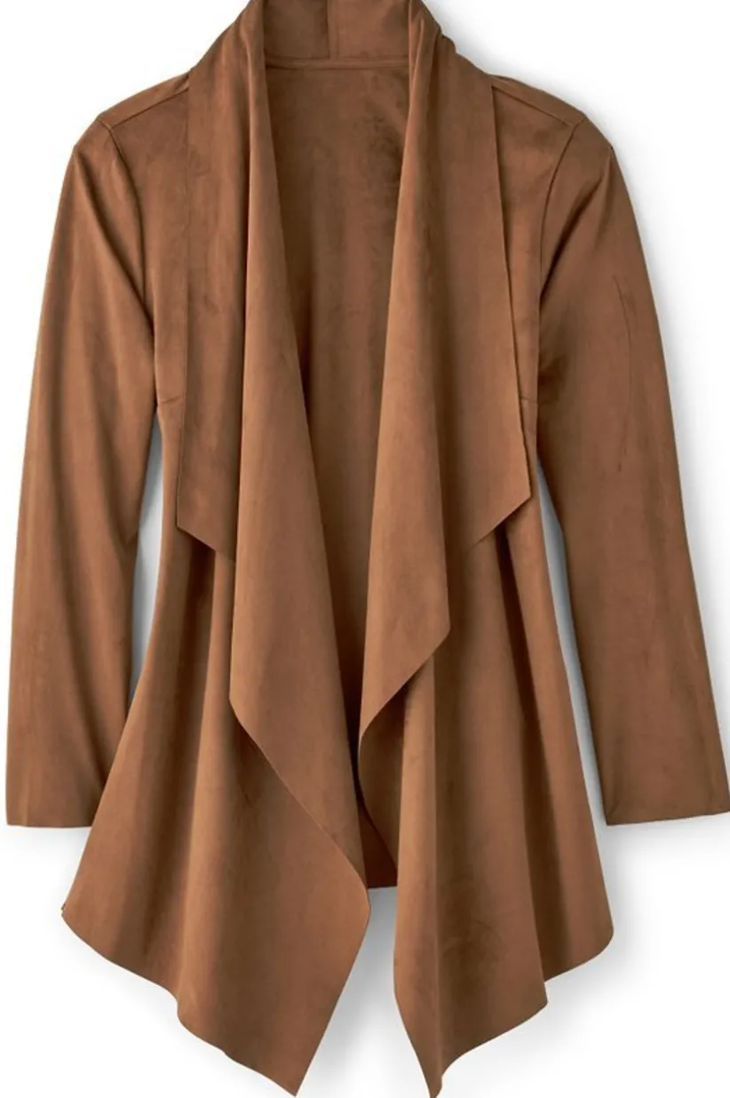 Shape Drape Faux Suede Jacket<Soft Surroundings Discount