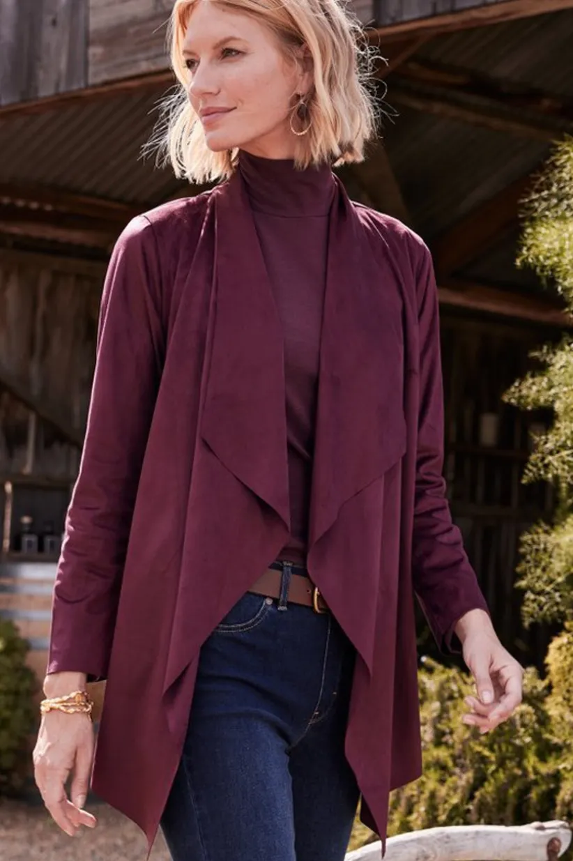 Shape Drape Faux Suede Jacket<Soft Surroundings Discount