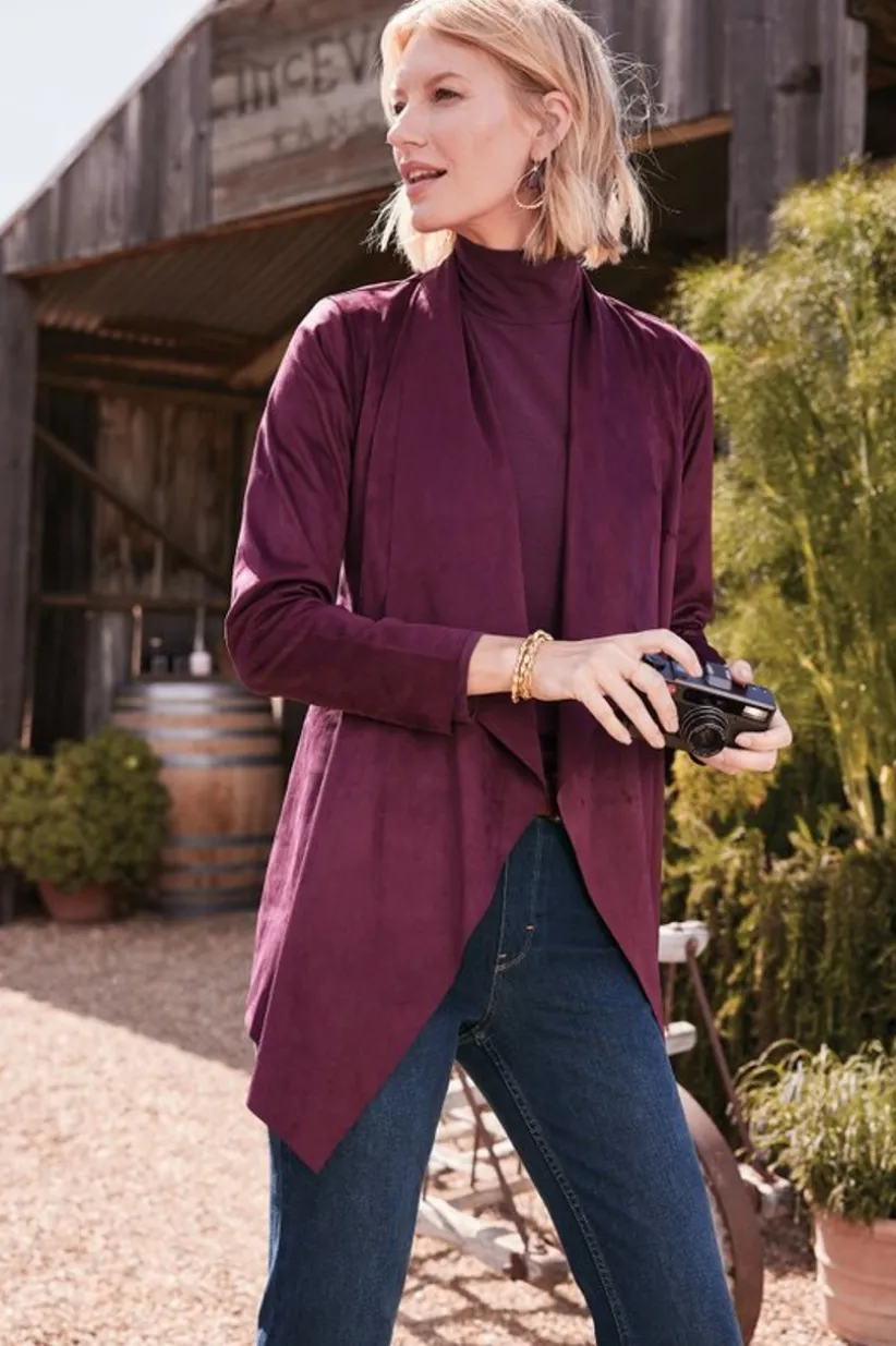 Shape Drape Faux Suede Jacket<Soft Surroundings Discount