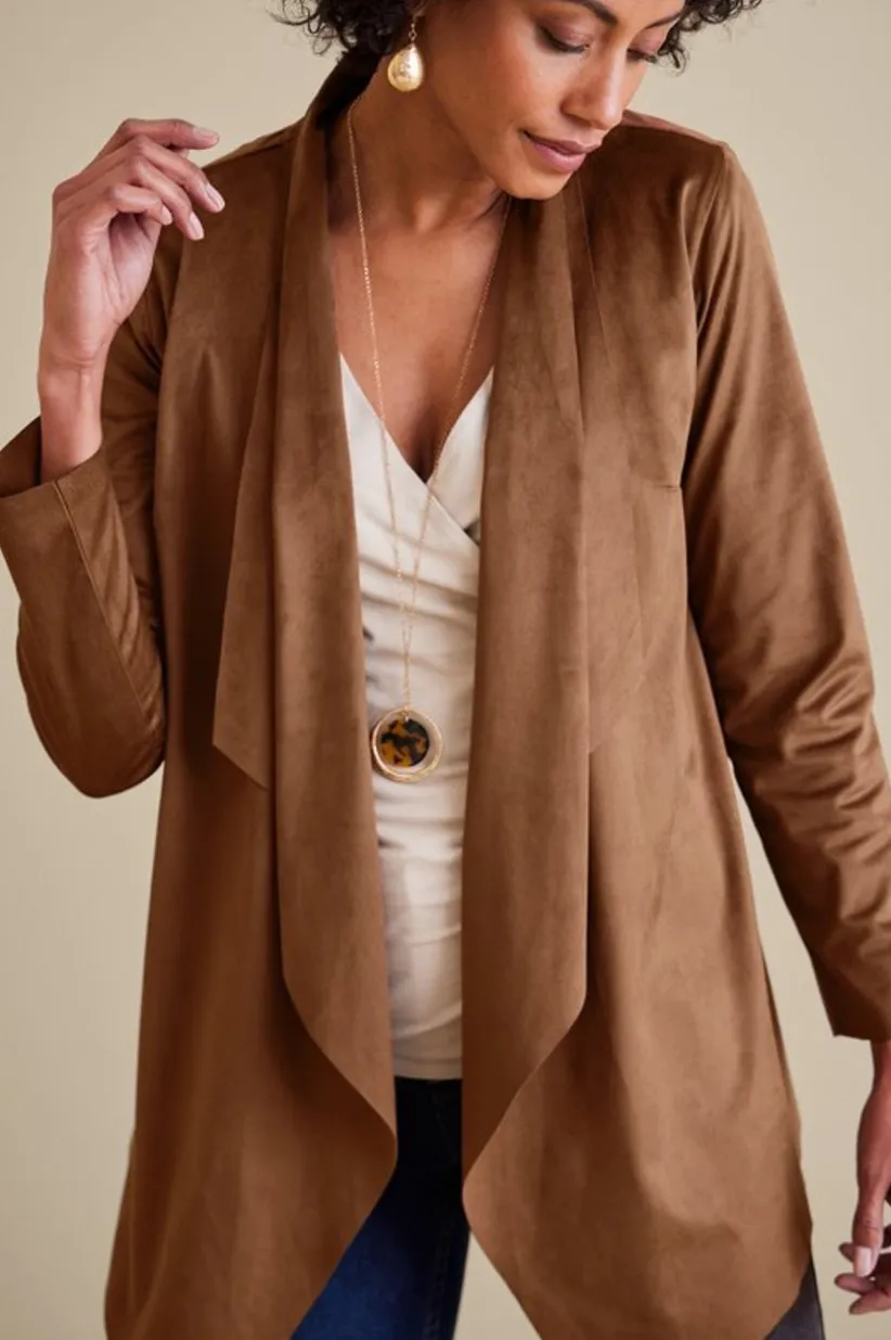 Shape Drape Faux Suede Jacket<Soft Surroundings Discount