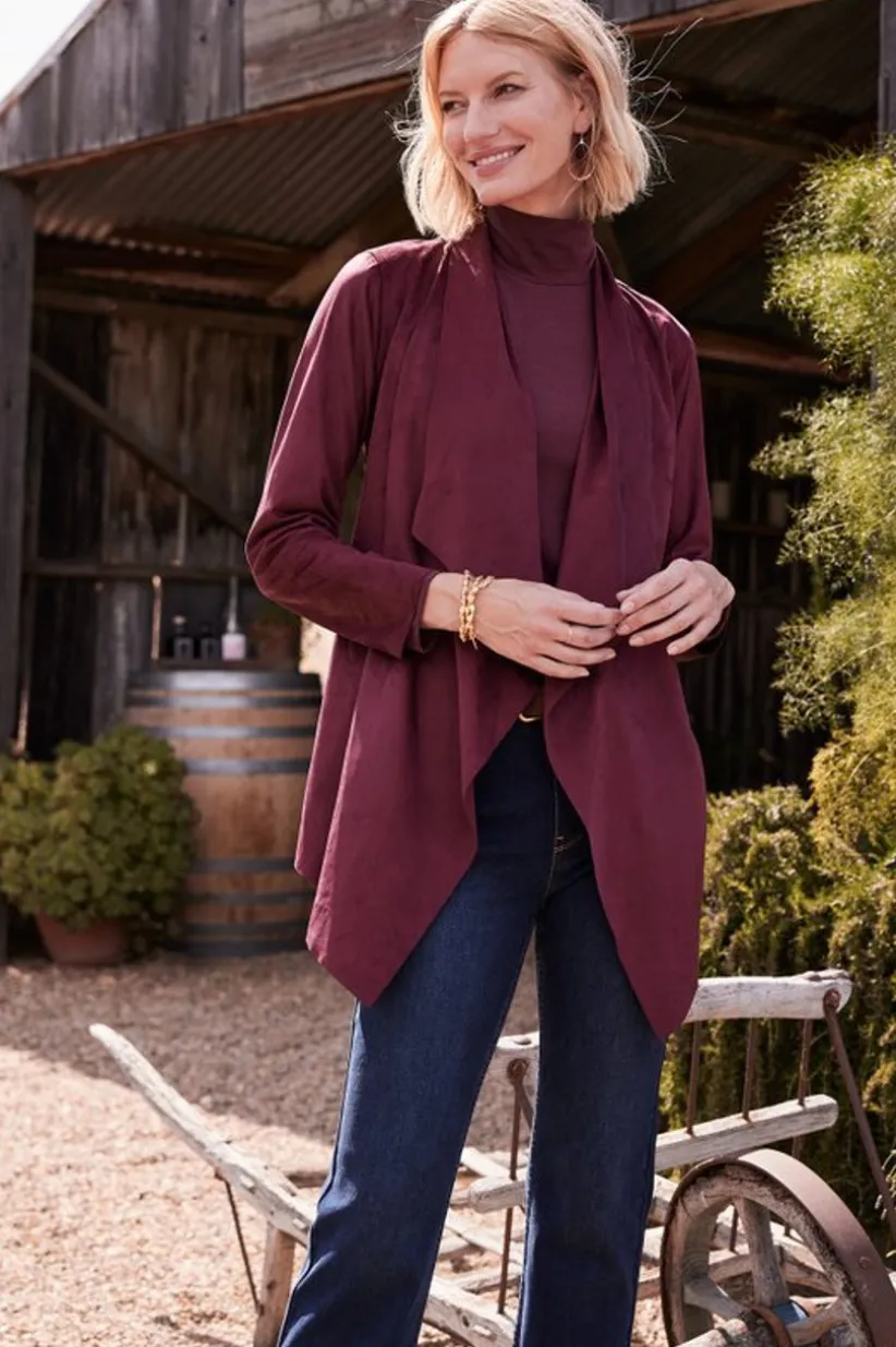 Shape Drape Faux Suede Jacket<Soft Surroundings Discount