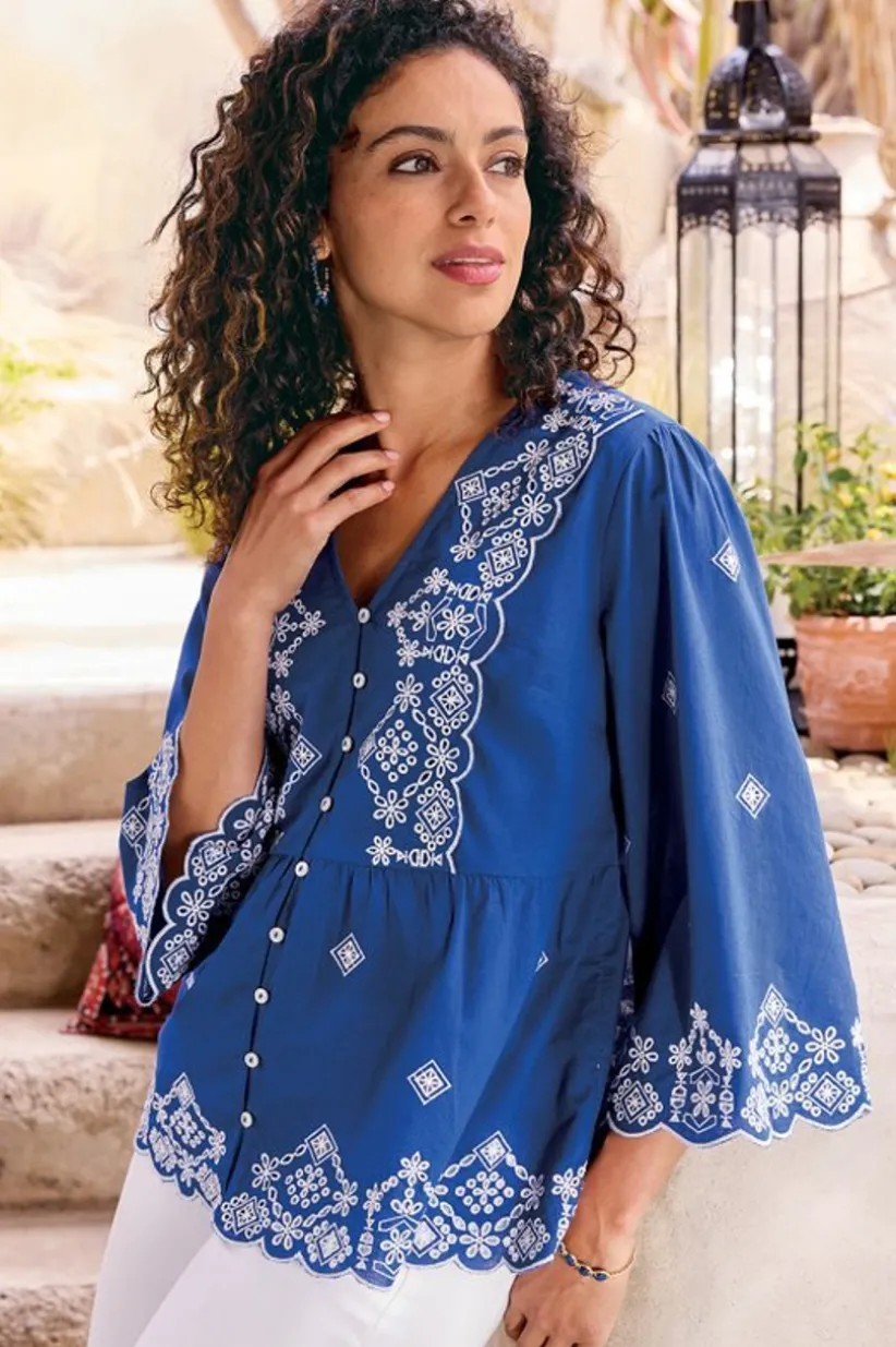 Shona Embroidered Top<Soft Surroundings Hot