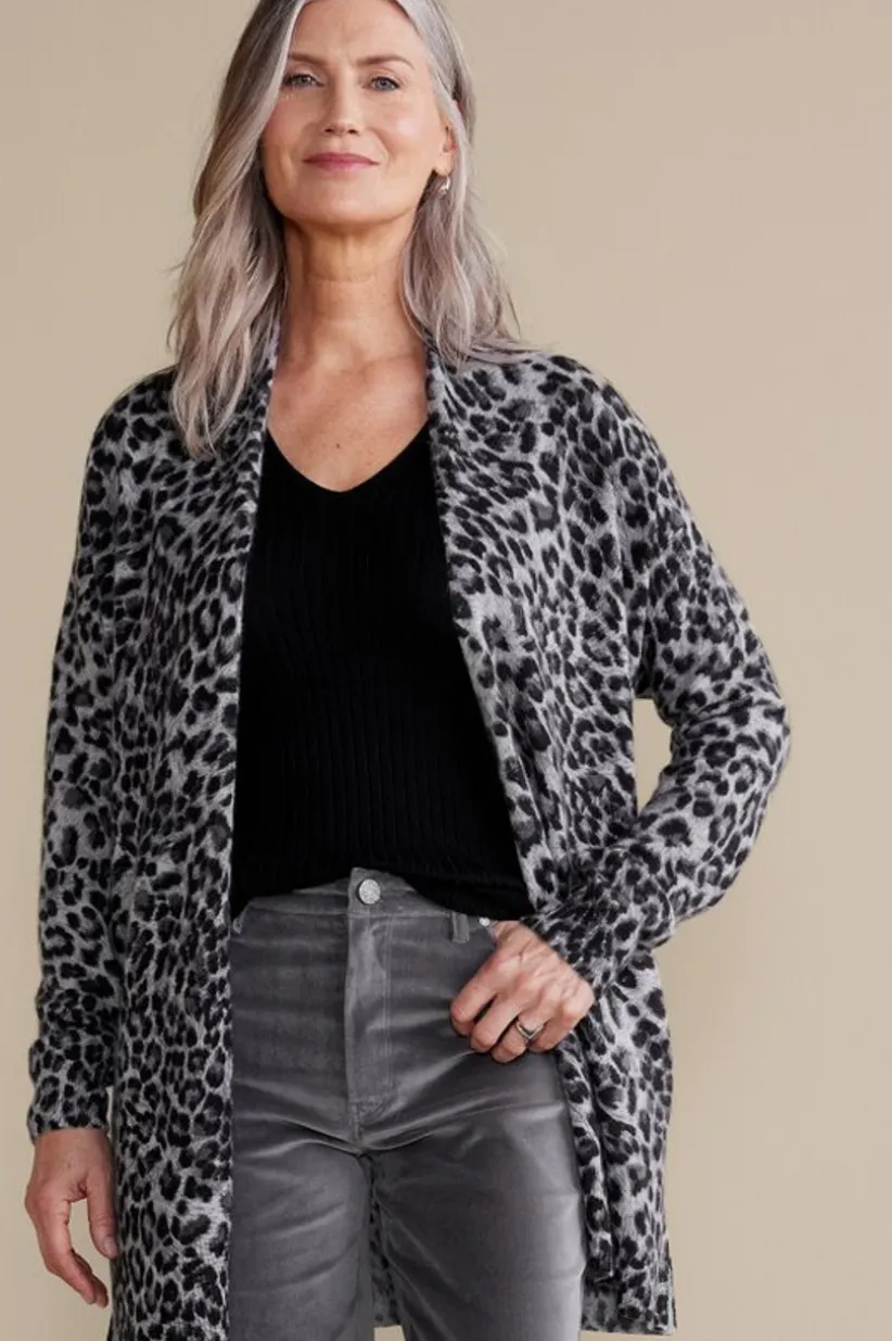 Sibyl Cashmere Printed Cardigan<Soft Surroundings Best