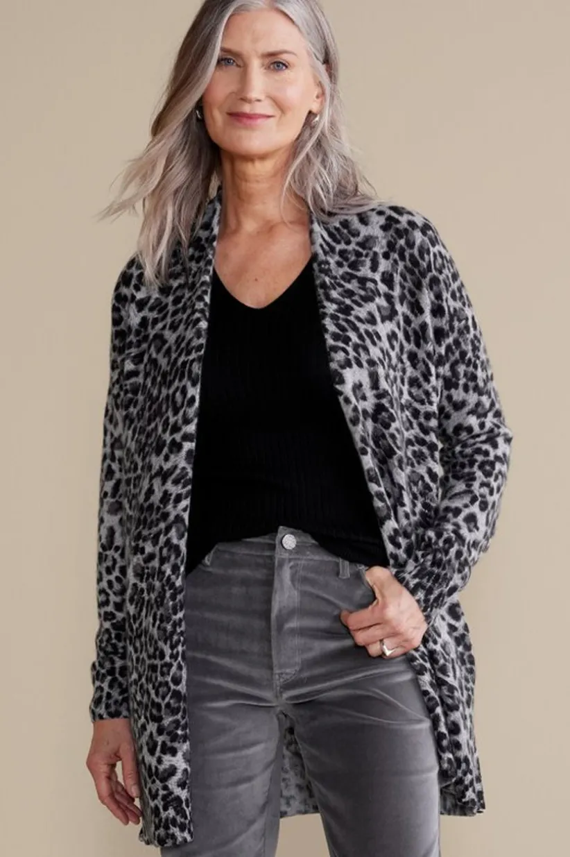 Sibyl Cashmere Printed Cardigan<Soft Surroundings Best